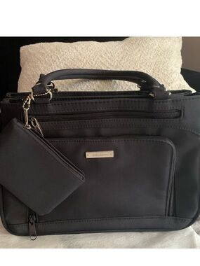 S Collection Black Nylon Travel Set Tote Travel Bag & Coin Purse NWT